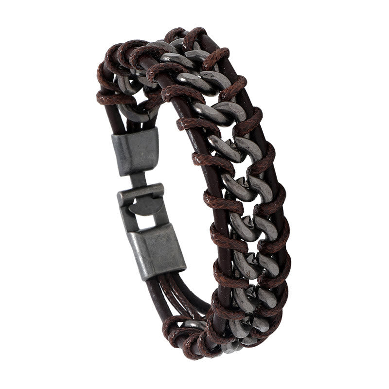 Leather Chain Woven Bracelet