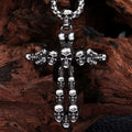 Gothic Black Cross Skull Necklace