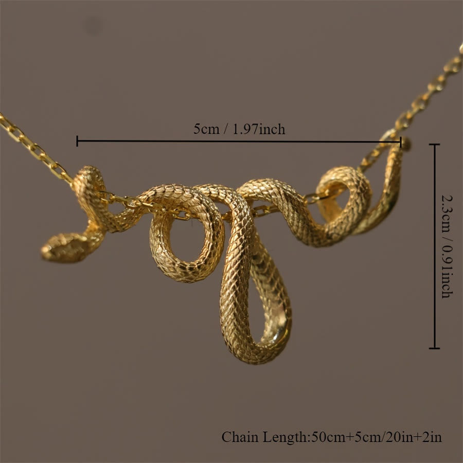 Glittering Golden Silver Snake Chain Necklace