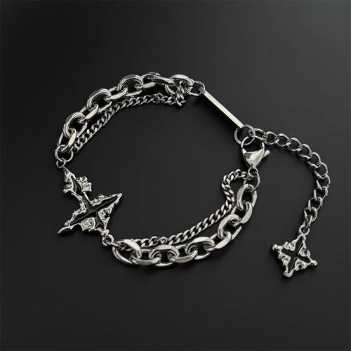 Darkness Cross Cable Chain Bracelet