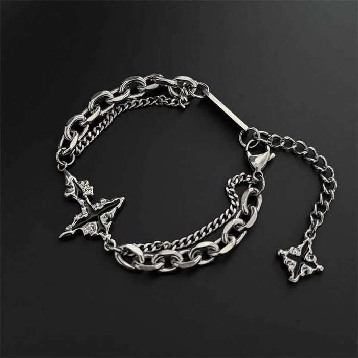 Darkness Cross Cable Chain Bracelet