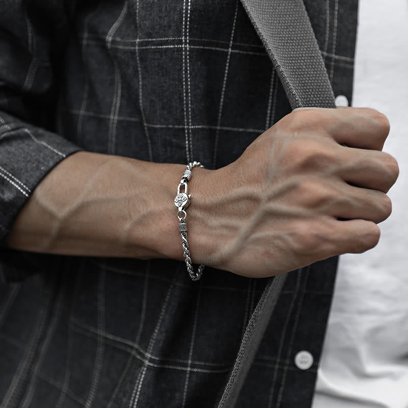 Handcrafted 925 Silver Wheat Wrist Bracelet