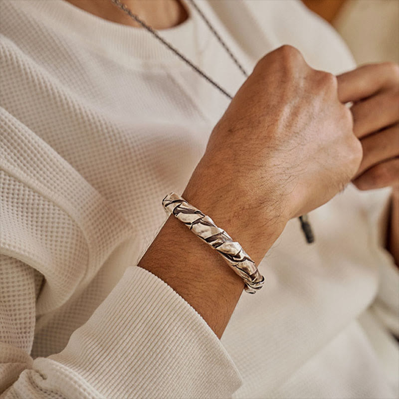 Handcrafted 925 Silver Braided Bracelet