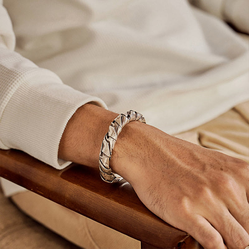 Handcrafted 925 Silver Braided Bracelet