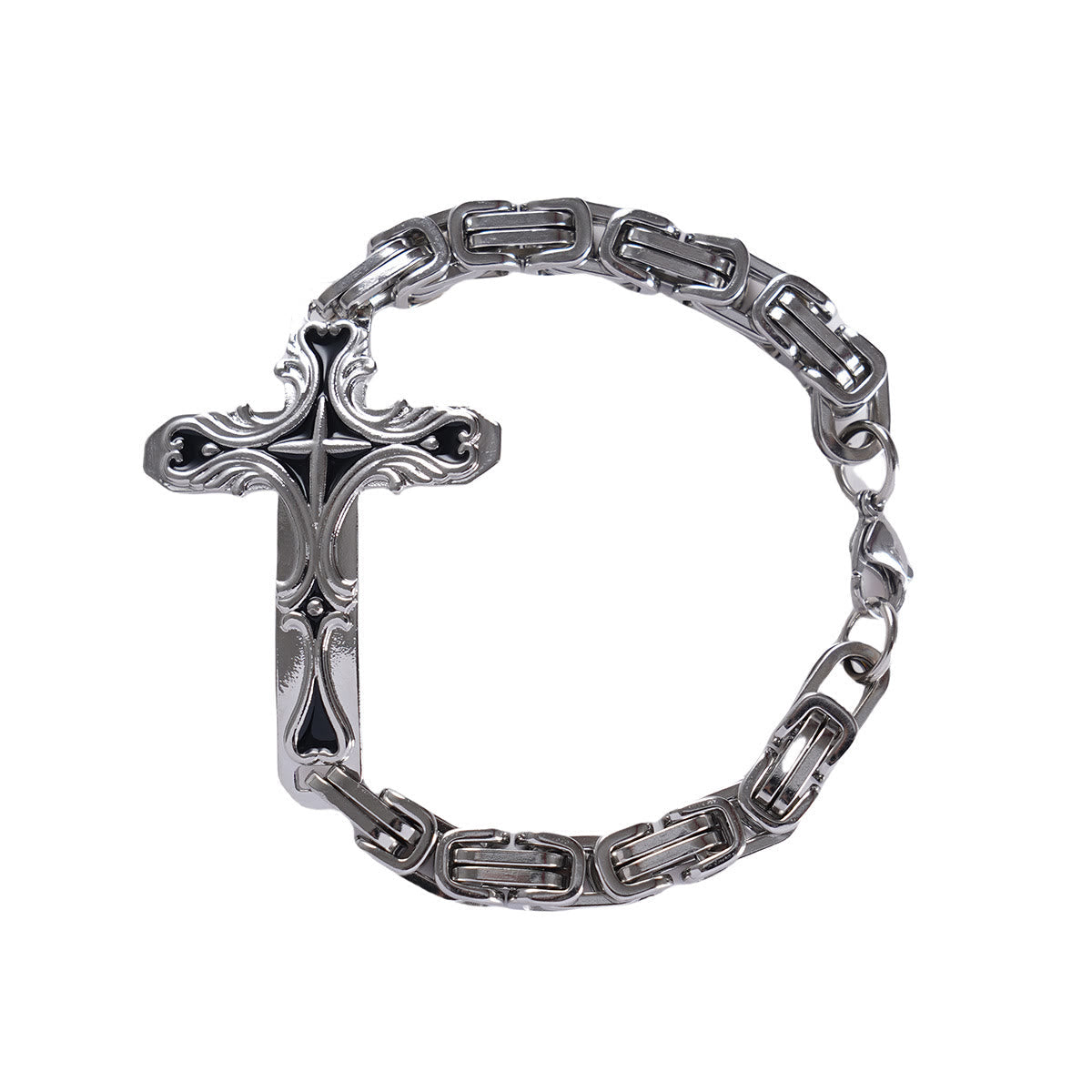Byzantine Chain Cross Charm Bracelet