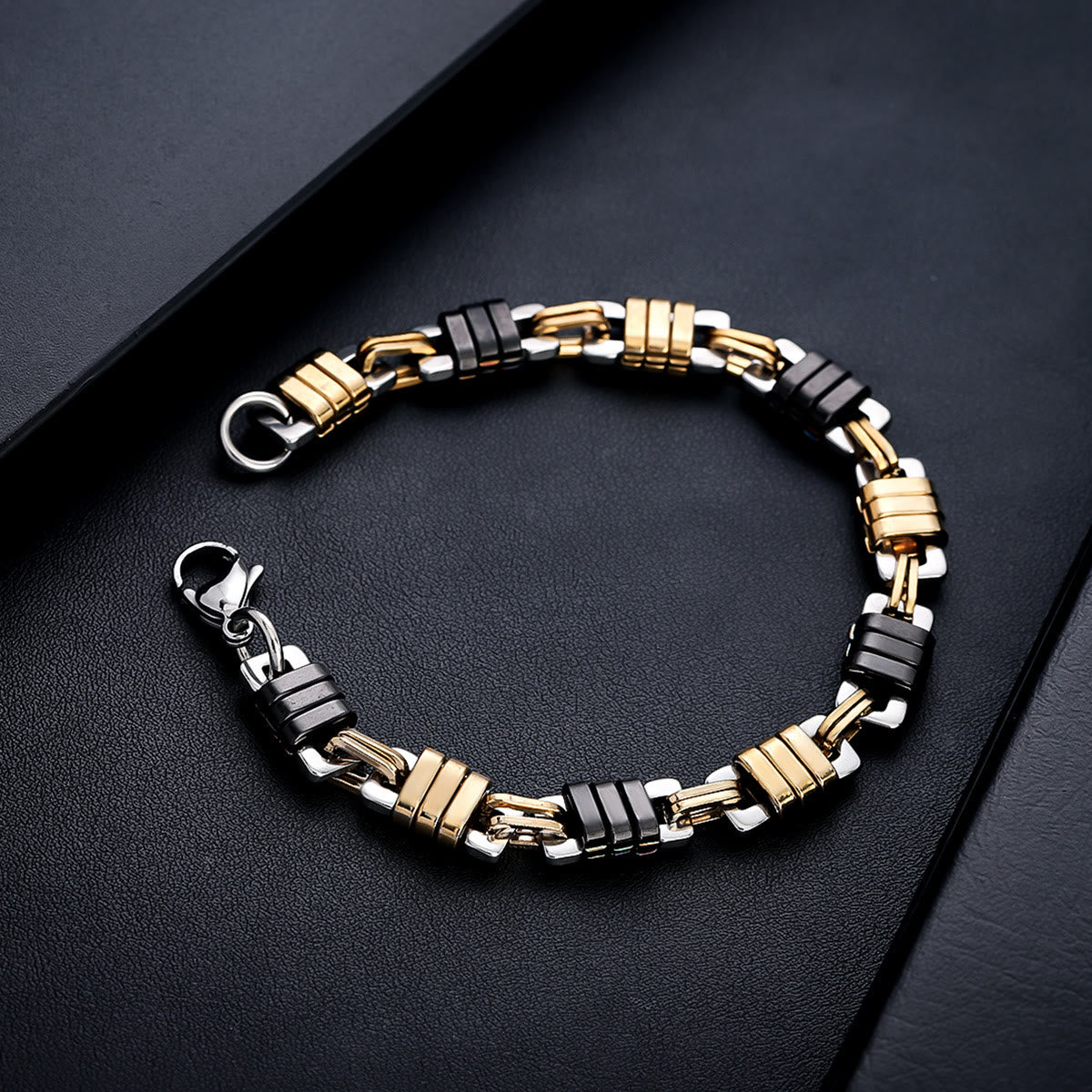 Stainless Steel Mens Polished Chain Link Bracelet