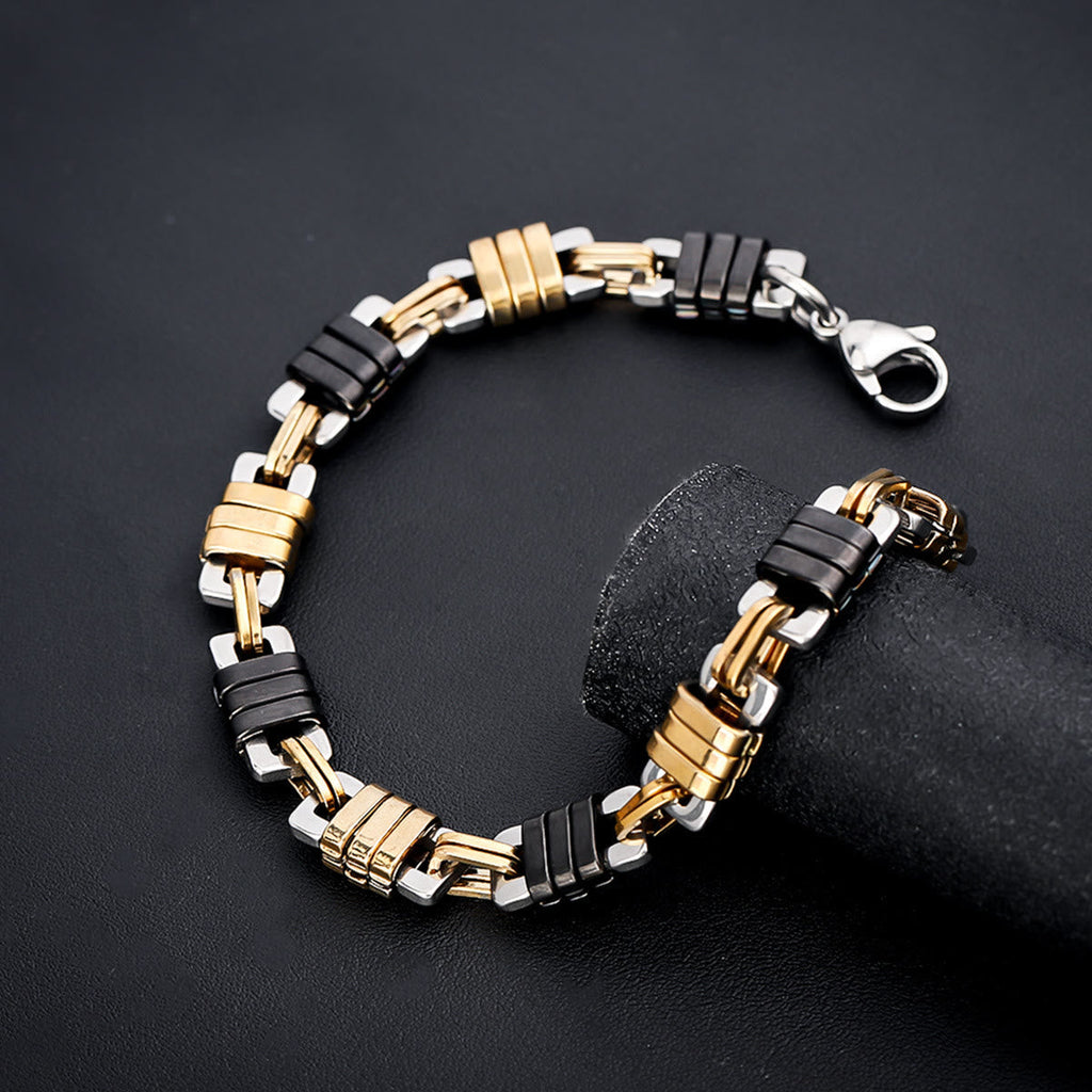 Stainless Steel Mens Polished Chain Link Bracelet