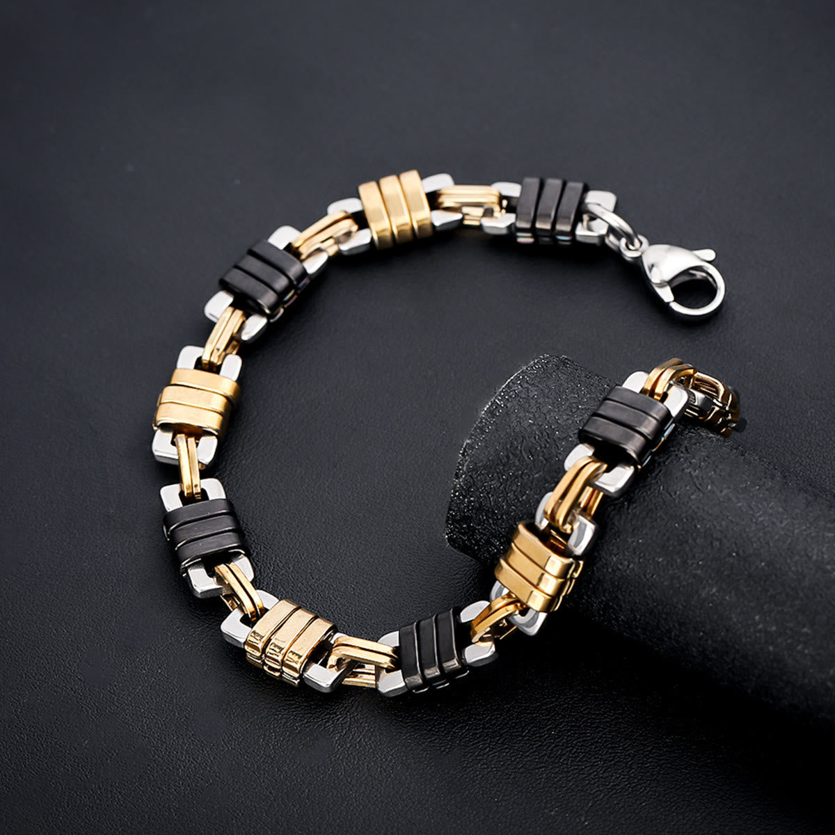 Stainless Steel Mens Polished Chain Link Bracelet