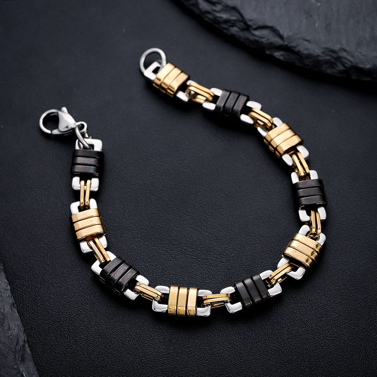 Stainless Steel Mens Polished Chain Link Bracelet