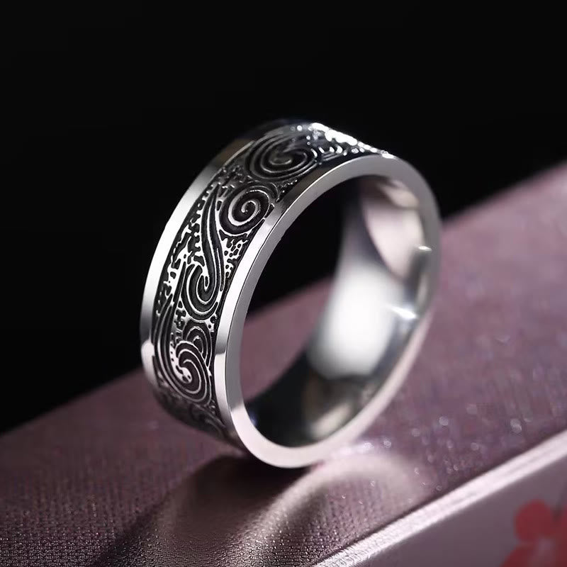 Retro Engraved Stainless Steel Band Ring