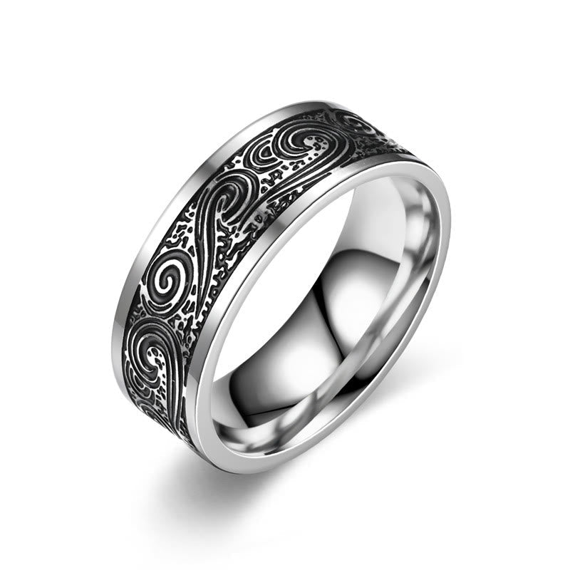 Retro Engraved Stainless Steel Band Ring
