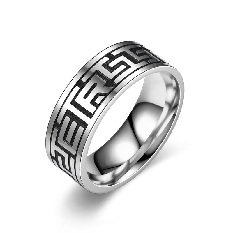 Retro Engraved Stainless Steel Band Ring