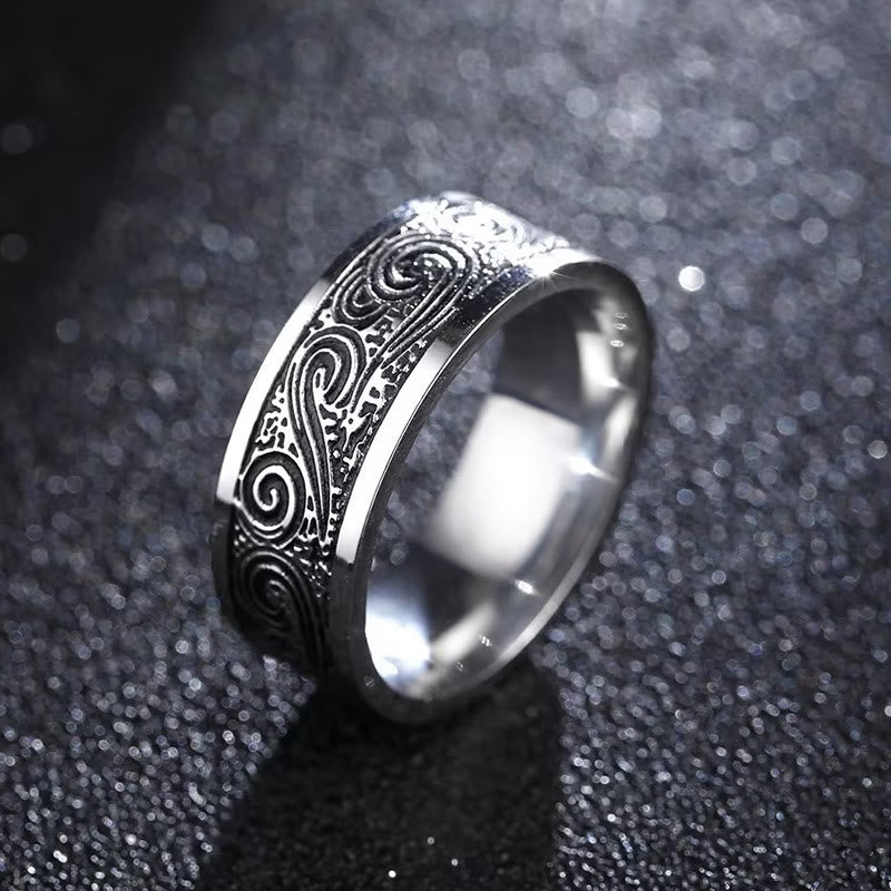 Retro Engraved Stainless Steel Band Ring