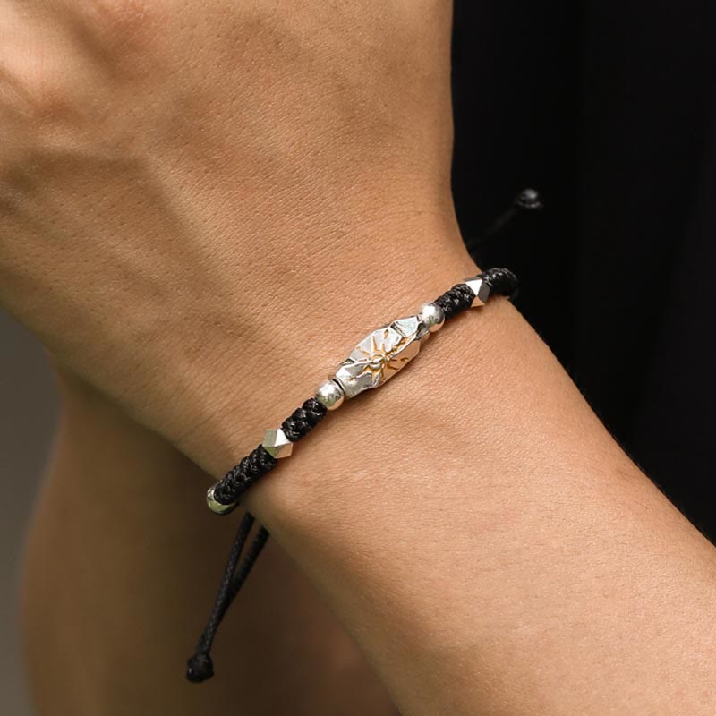 Handcrafted 925 Silver Wish Emblem Hammered Bracelet
