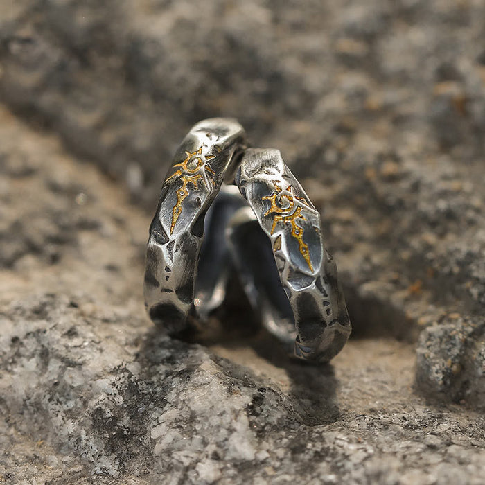 Handcrafted 925 Silver Wish Emblem Hammered Earrings