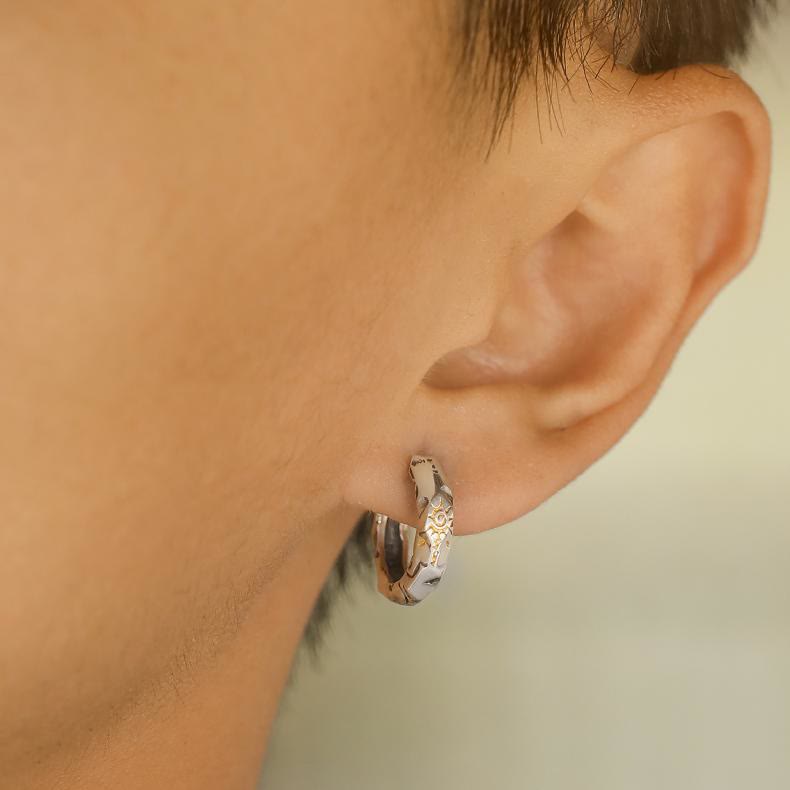 Handcrafted 925 Silver Wish Emblem Hammered Earrings