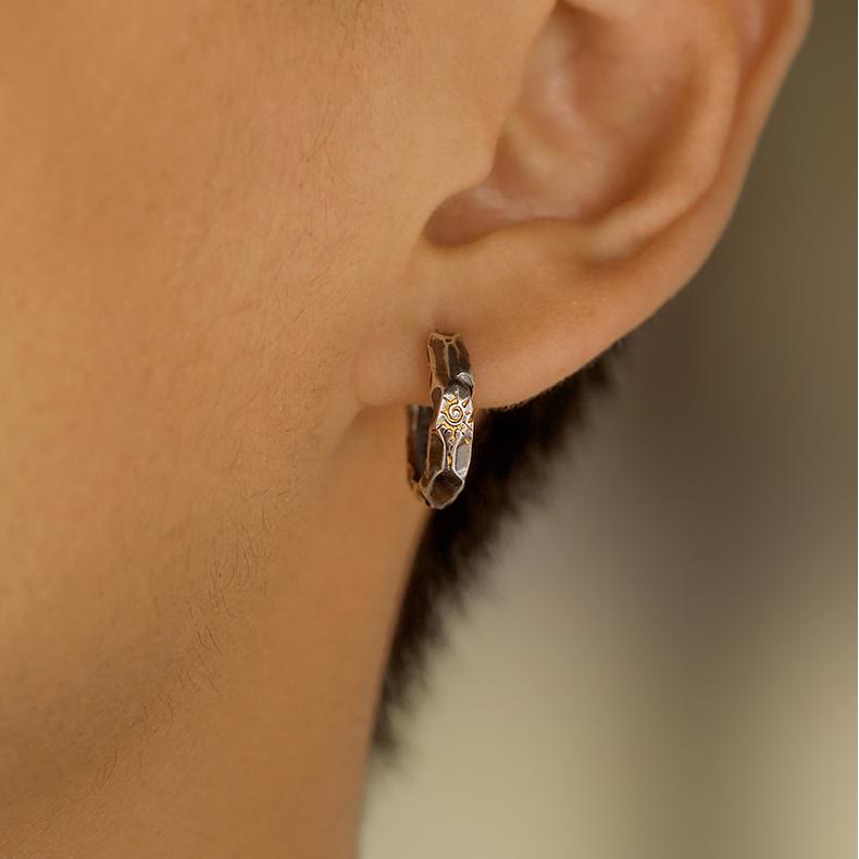 Handcrafted 925 Silver Wish Emblem Hammered Earrings