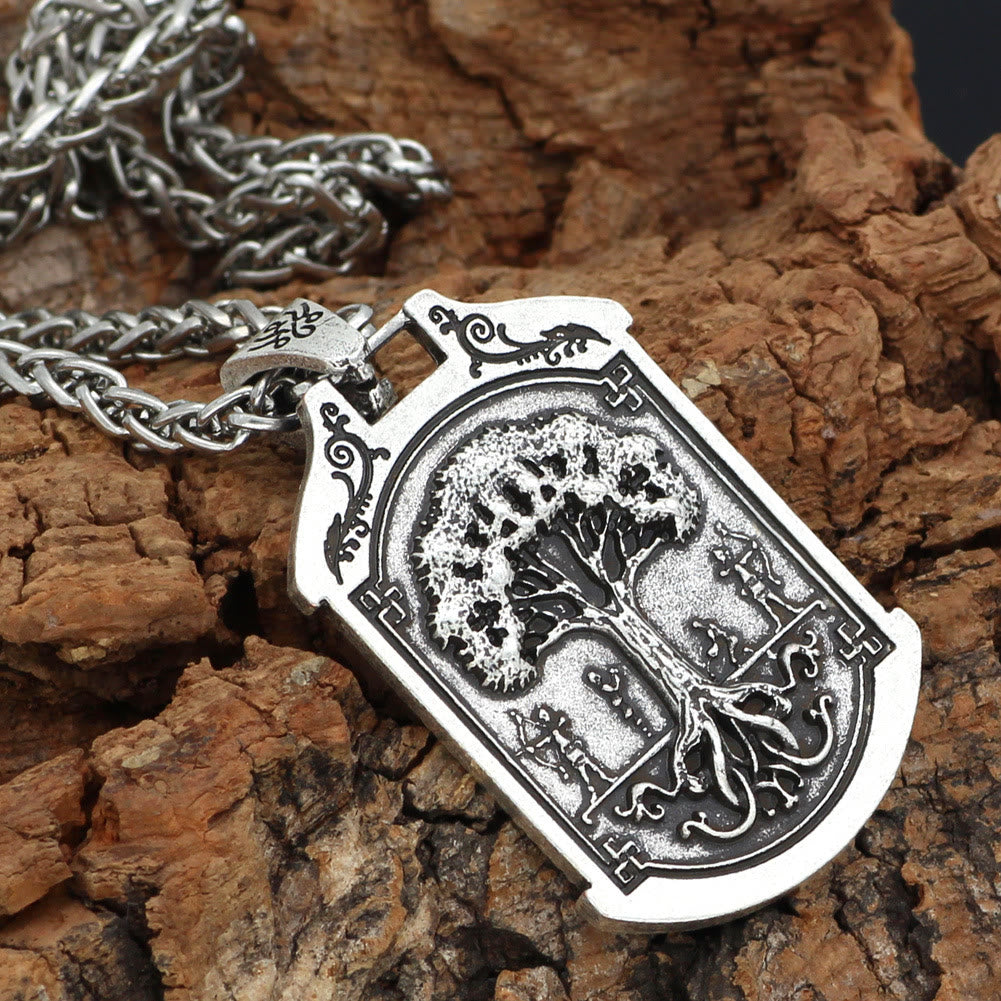 Celtic Wolf Odin's Symbol Yggdrasil Necklace