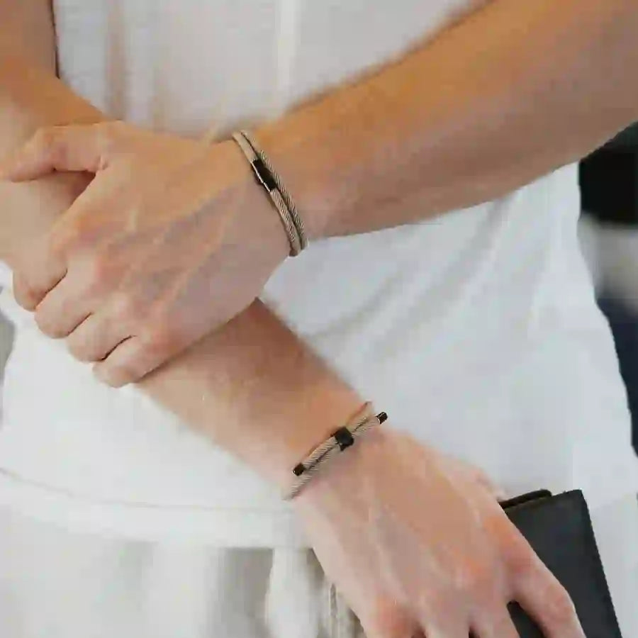 Minimalist Stainless Steel Magnetic Clasp Braided Bracelet
