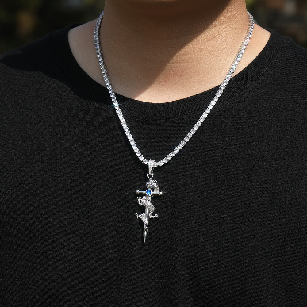 Odin's Sword Dragon Zircon Necklace