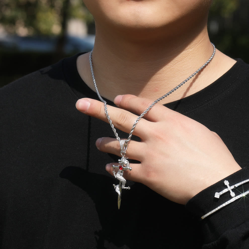 Odin's Sword Dragon Zircon Necklace
