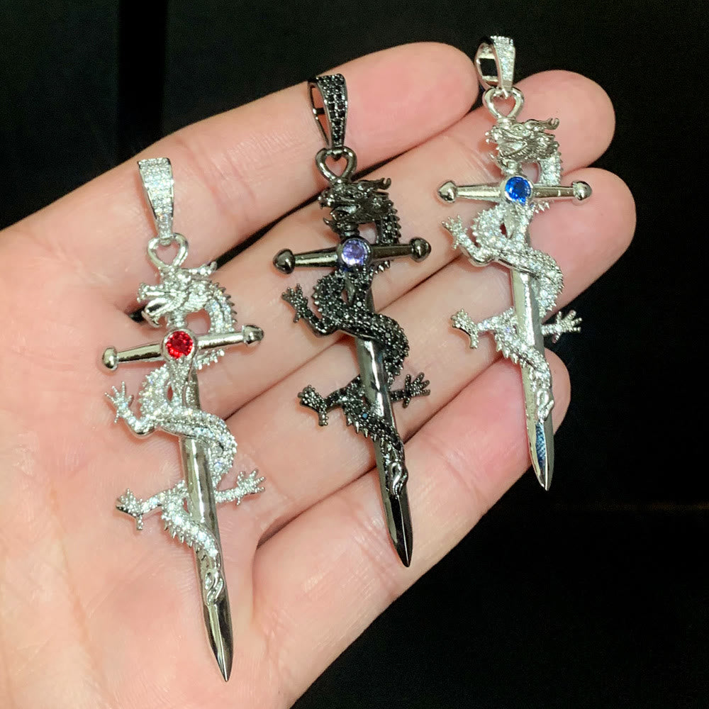 Odin's Sword Dragon Zircon Necklace