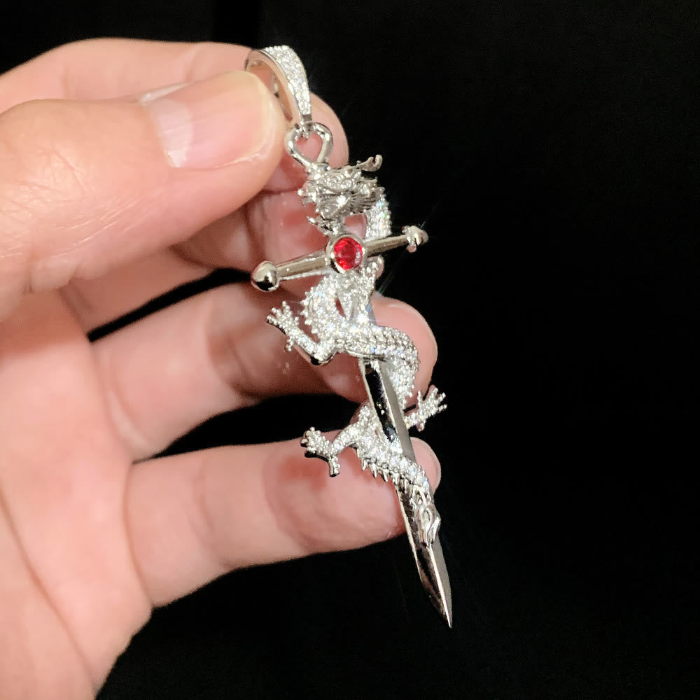 Odin's Sword Dragon Zircon Necklace