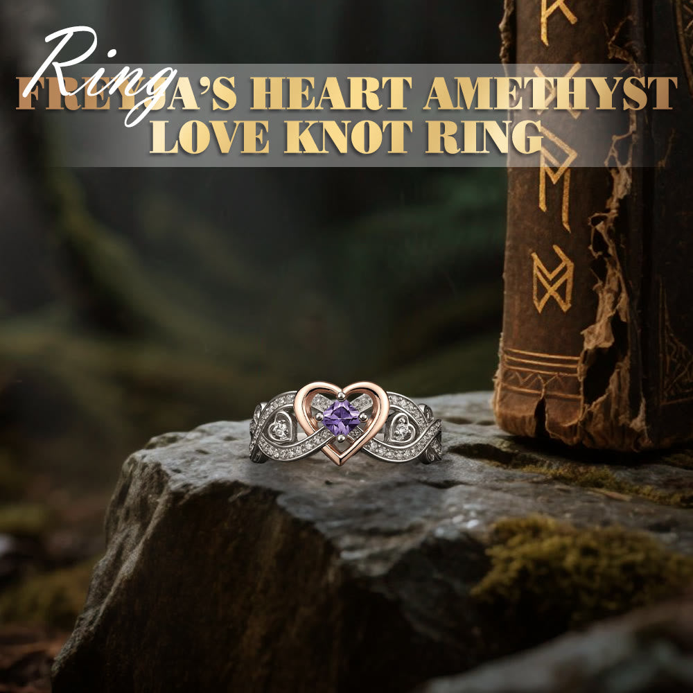 Freyja’s Heart Amethyst Love Knot Ring