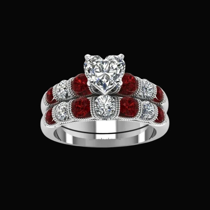 Freyja's Heart Garnet Ring