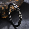 Viking Chain And Leather Bracelet