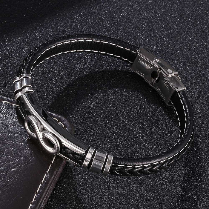 Infinity Eight Leather Bracelet