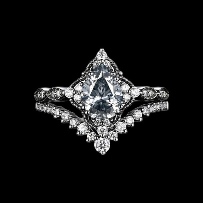 Tear of Freyja – Queen's Radiant Crown Ring Set