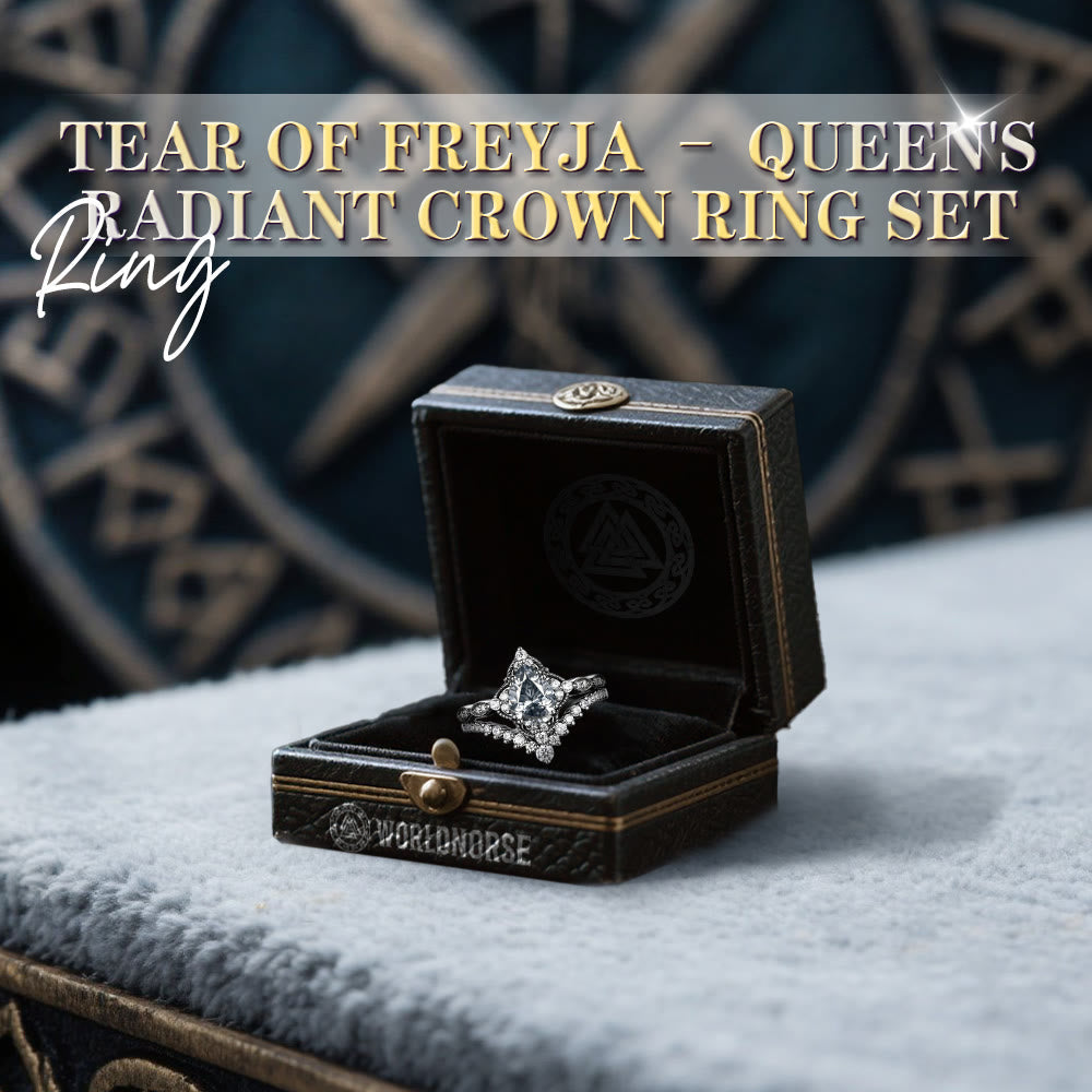Tear of Freyja – Queen's Radiant Crown Ring Set