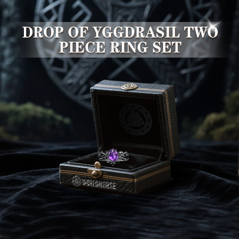 Drop Of Yggdrasil Two Piece Ring Set