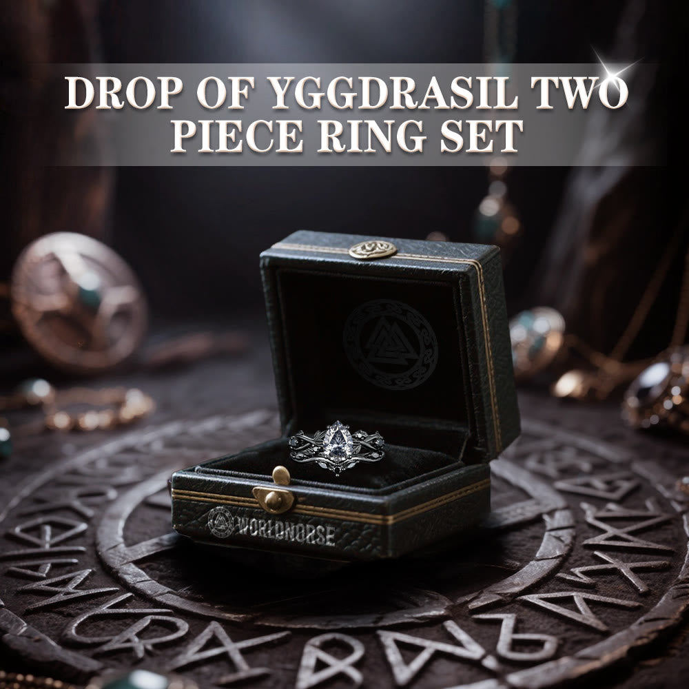 Drop Of Yggdrasil Two Piece Ring Set