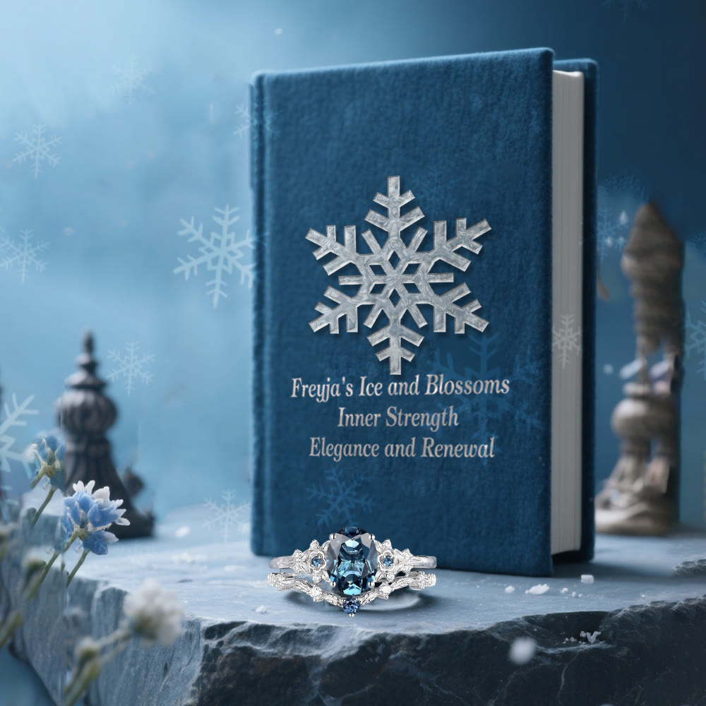 Freyja's Ice And Blossoms Ring Set
