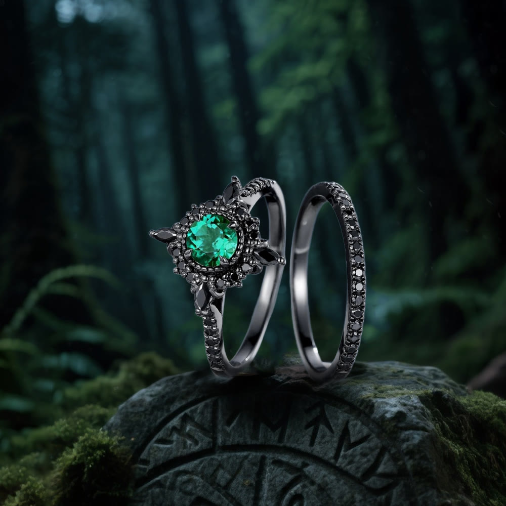 Emerald Norse Frost Ring