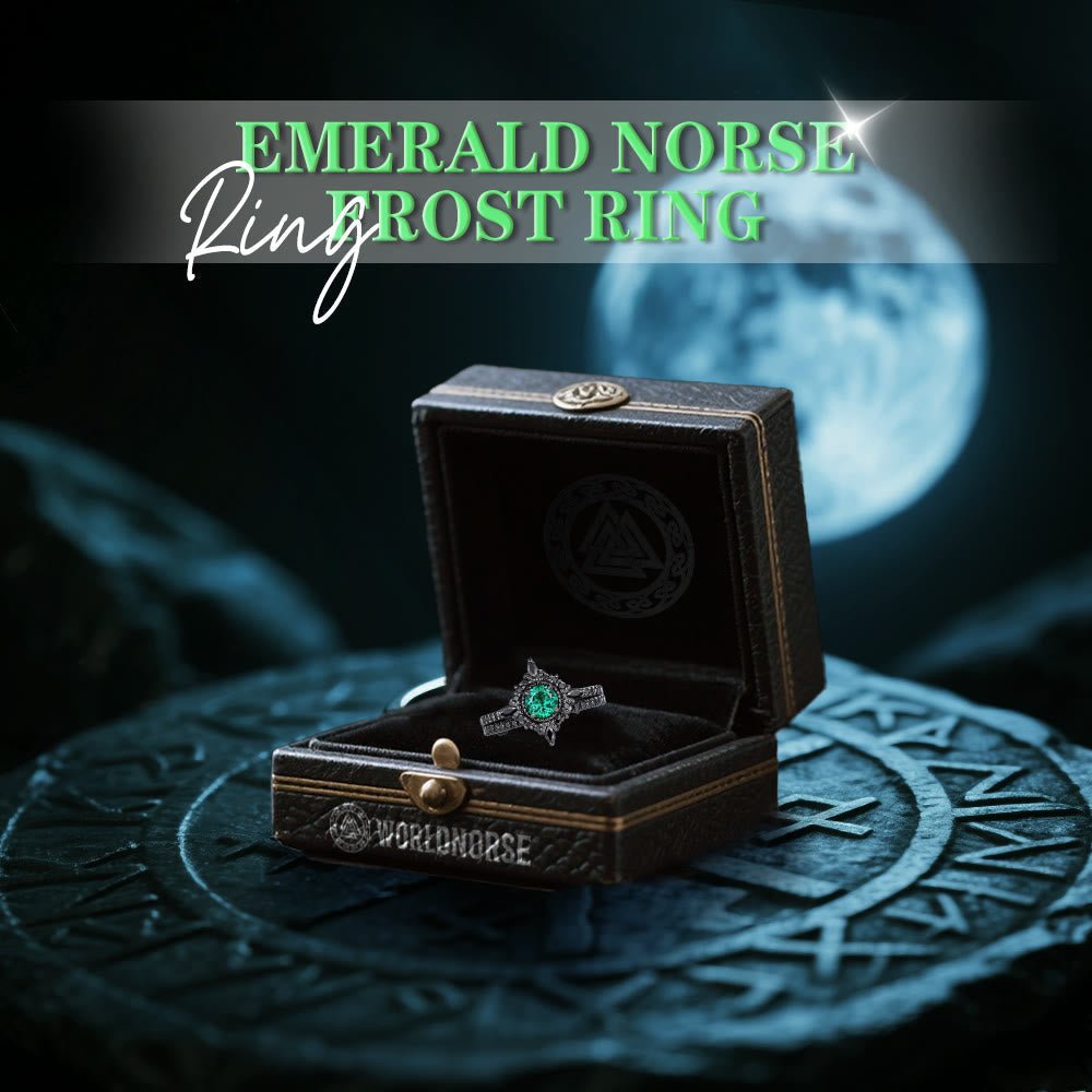 Emerald Norse Frost Ring