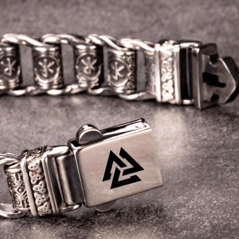 Viking Rune Barrel Chain Bracelet