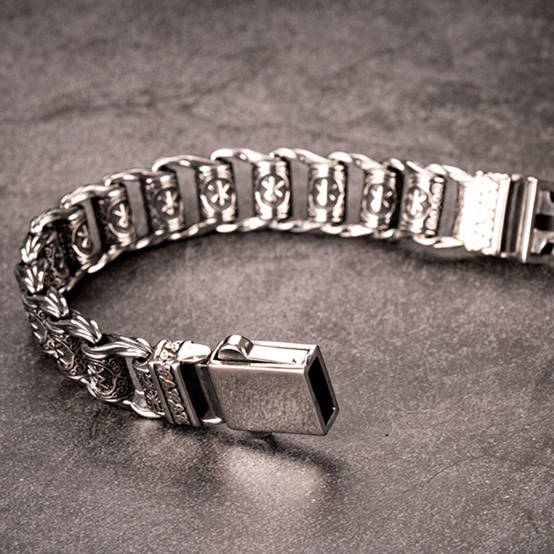 Viking Rune Barrel Chain Bracelet