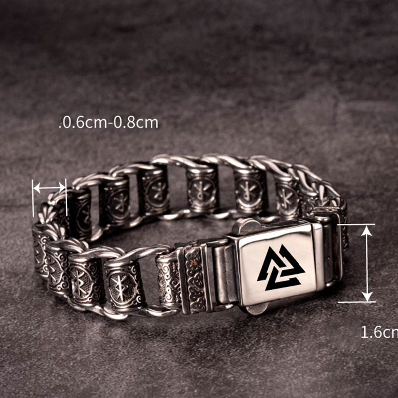 Viking Rune Barrel Chain Bracelet