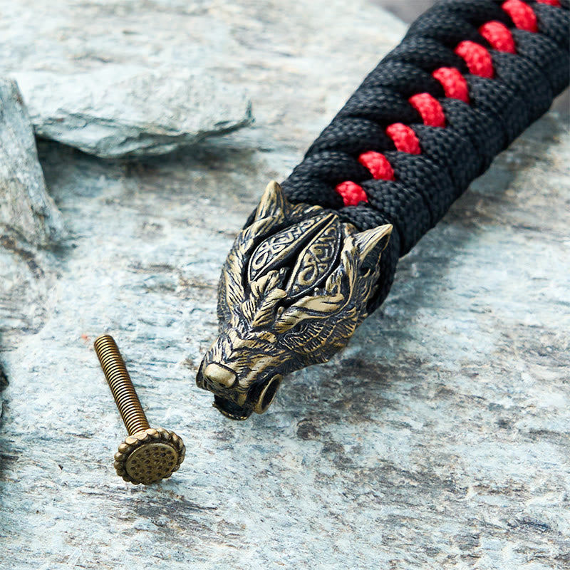 Viking Warrior Wolf Paracord Braided Bracelet