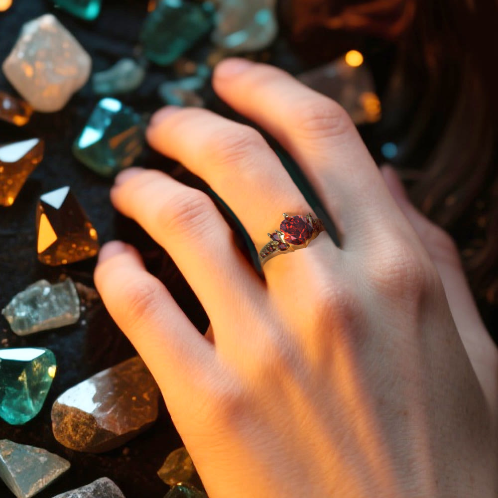 Midnight Blossom of Freyja Ring
