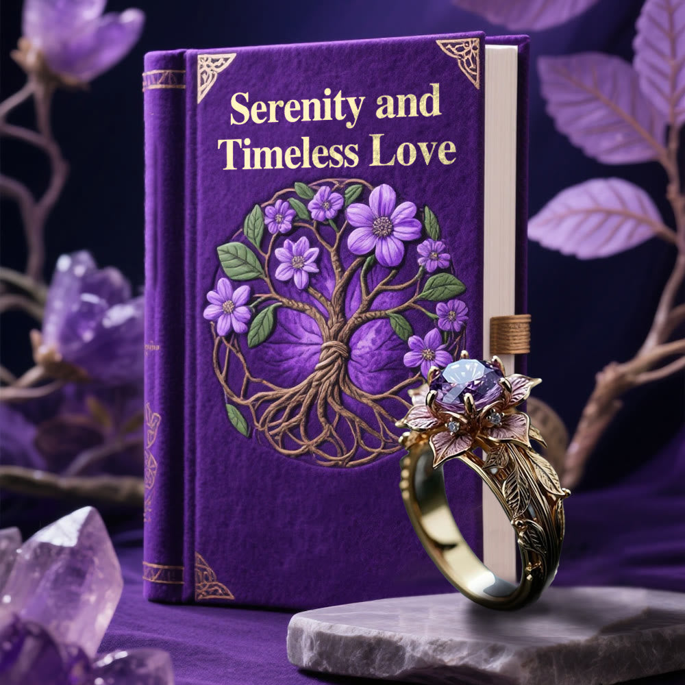 Twilight Bloom Amethyst Dual Tone Ring