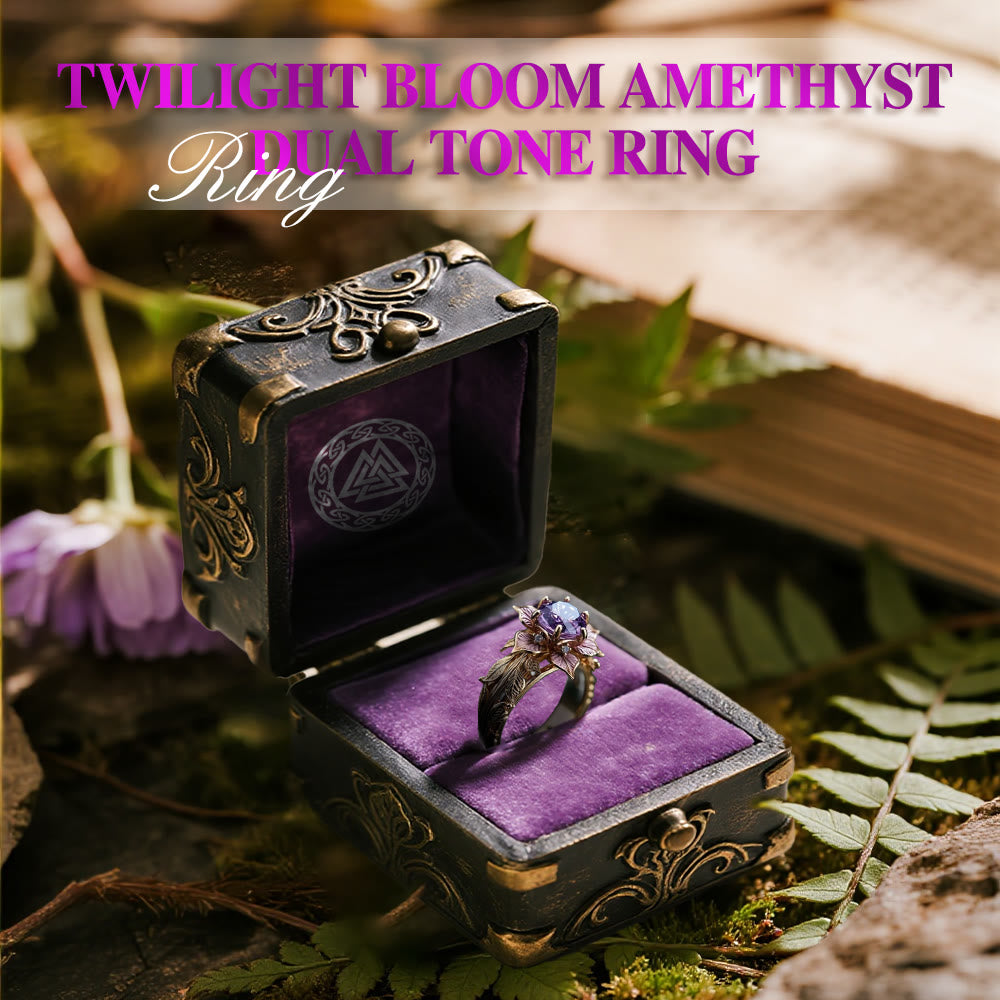 Twilight Bloom Amethyst Dual Tone Ring