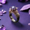 Twilight Bloom Amethyst Dual Tone Ring