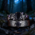 2 Pcs Blue Sandstone Leaf Ring Set
