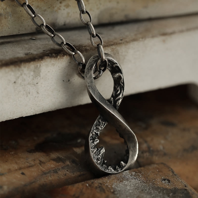 Handcrafted 999 Silver Infinity Mountain Necklace