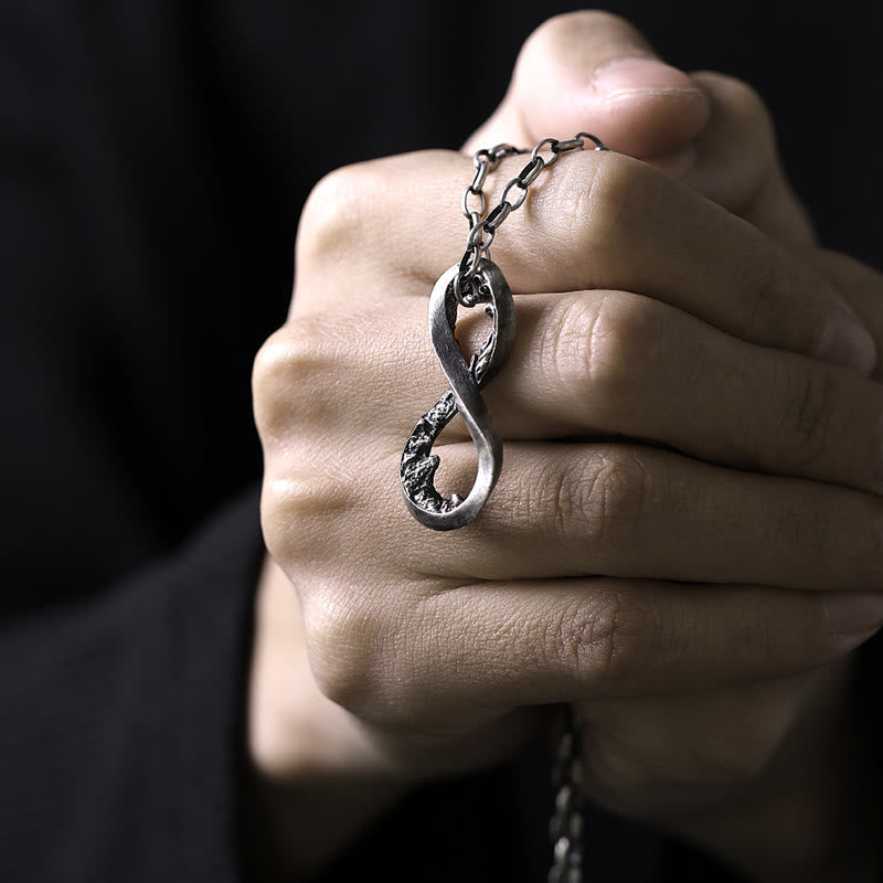 Handcrafted 999 Silver Infinity Mountain Necklace