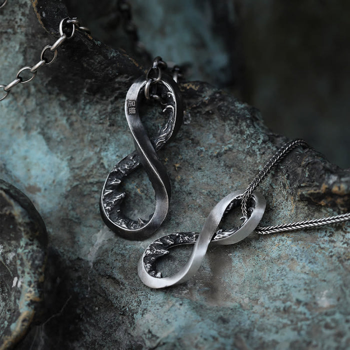 Handcrafted 999 Silver Infinity Mountain Necklace